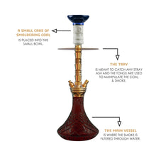 Load image into Gallery viewer, COCOYAYA Conquer Series Niko Hookah Golden (Purple Base)(with bag)
