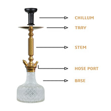 Load image into Gallery viewer, COCOYAYA Prince Series Big Valencia Hookah Golden ( Transparent Base )(with bag)