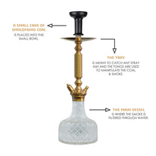 Load image into Gallery viewer, COCOYAYA Prince Series Big Valencia Hookah Golden ( Transparent Base )(with bag)