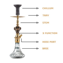 Load image into Gallery viewer, COCOYAYA Bohemian Series Gumbo Hookah Golden (Cut Glass Base)(With Bag)