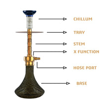 Load image into Gallery viewer, COCOYAYA Conquer Series Niko Hookah Golden (Grey Base)(with bag)