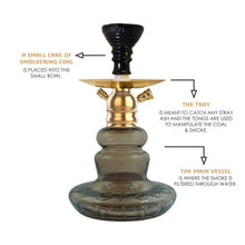 Load image into Gallery viewer, COCOYAYA X Series Hookah X4 Golden ( Dark Grey Base)
