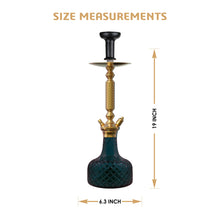 Load image into Gallery viewer, COCOYAYA Prince Series Big Valencia Hookah Golden ( Blue Base )(With Bag)