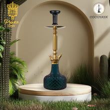 Load image into Gallery viewer, COCOYAYA Prince Series Big Valencia Hookah Golden ( Blue Base )(With Bag)