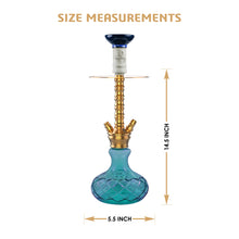 Load image into Gallery viewer, COCOYAYA Conquer Series Suzie Hookah Golden (Base Sky Blue)(With Bag)