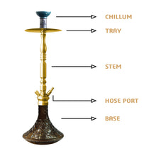 Load image into Gallery viewer, COCOYAYA King Series Carlos Hookah Golden (Dark Grey Base)(With Bag)