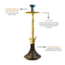 Load image into Gallery viewer, COCOYAYA King Series Carlos Hookah Golden (Dark Grey Base)(With Bag)