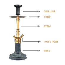 Load image into Gallery viewer, COCOYAYA Barcelona Hookah Golden/Black Base ( With Bag )