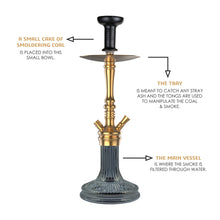 Load image into Gallery viewer, COCOYAYA Barcelona Hookah Golden/Black Base ( With Bag )