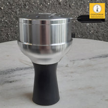 Load image into Gallery viewer, COCOYAYA Hookah Chillum Silicone Metal Bowl + Heat Management Device Black Silver