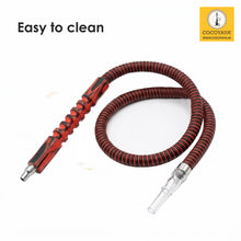 Load image into Gallery viewer, COCOYAYA Long Handle Synthetic Hookah Pipe Red Black For All Hookah (66 Inches) (Color And Design May Vary )