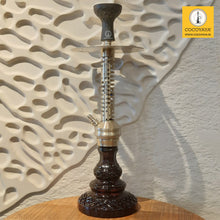 Load image into Gallery viewer, COCOYAYA Jade Series Valeria Hookah Champagne (Design 1 Dark Purple Base) With Bag