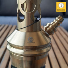 Load image into Gallery viewer, COCOYAYA Jade Series Valeria Hookah Golden (Design 11 Dark Green Base) with Bag