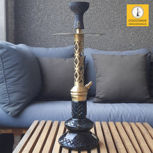 Load image into Gallery viewer, COCOYAYA Jade Series Valeria Hookah Golden ( Design 12 Dark Grey Base ) With Bag