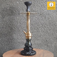 Load image into Gallery viewer, COCOYAYA Jade Series Valeria Hookah Golden (Design 1 Dark Green Base) With Bag