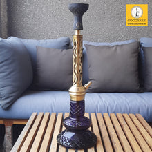 Load image into Gallery viewer, COCOYAYA Jade Series Valeria Hookah Golden ( Design 9 Dark Purple Base ) With Bag