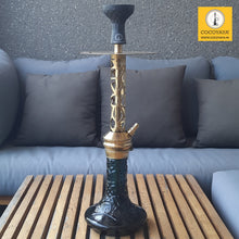 Load image into Gallery viewer, COCOYAYA Jade Series Valeria Hookah Golden ( Design 7 Dark Aqua Blue Base ) With Bag