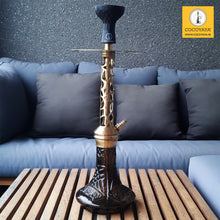 Load image into Gallery viewer, COCOYAYA Jade Series Valeria Hookah Golden ( Design 7 Dark Grey Base ) With Bag