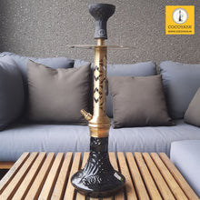Load image into Gallery viewer, COCOYAYA Jade Series Valeria Hookah Golden (Design 2 Dark Green Base) With Bag