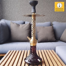 Load image into Gallery viewer, COCOYAYA Jade Series Valeria Hookah Golden (Design 12 Dark Purple Base) With Bag