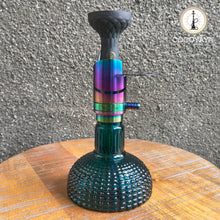 Load image into Gallery viewer, COCOYAYA Mini Ferro Series Keno Hookah Rainbow (Dark Aqua Green Base) with Bag