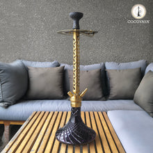 Load image into Gallery viewer, COCOYAYA King Series 2.0 Vikram Aditya Hookah Golden ( Dark Purple Base) With Bag