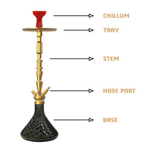 Load image into Gallery viewer, COCOYAYA King Series Dario Hookah Golden (Black Base)(with bag)