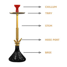 Load image into Gallery viewer, COCOYAYA King Series Marco Hookah Golden (Black Base)(With Bag)