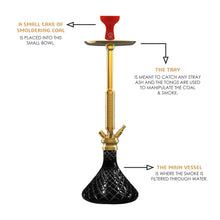 Load image into Gallery viewer, COCOYAYA King Series Marco Hookah Golden (Black Base)(With Bag)