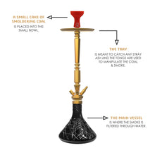 Load image into Gallery viewer, COCOYAYA King Series Rafeo Hookah Golden (Black Base)(with bag)