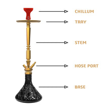 Load image into Gallery viewer, COCOYAYA King Series Rafeo Hookah Golden (Black Base)(with bag)