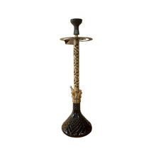 Load image into Gallery viewer, COCOYAYA King Series 2.0 Akbar The Great Hookah Golden ( Black Base) With Bag