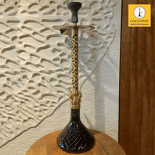 Load image into Gallery viewer, COCOYAYA King Series 2.0 Akbar The Great Hookah Golden ( Black Base) With Bag