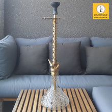 Load image into Gallery viewer, COCOYAYA King Series 2.0 Bahadur Shah Hookah Golden (Transparent Base) With Bag