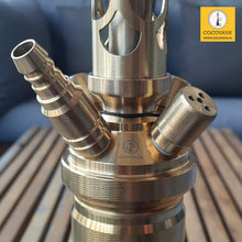 Load image into Gallery viewer, COCOYAYA King Series 2.0 Chandragupta Maurya Hookah Golden (Dark Purple Base) With Bag