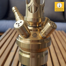 Load image into Gallery viewer, COCOYAYA King Series 2.0 Chandragupta Maurya Hookah Golden (Turquoise Base) With Bag