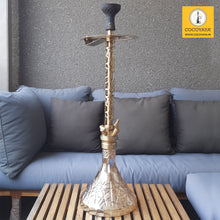 Load image into Gallery viewer, COCOYAYA King Series 2.0 Jahangir Alam Hookah Golden (Orange Base) With Bag