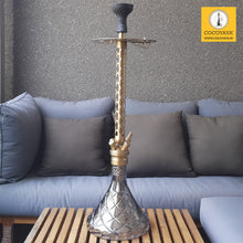 Load image into Gallery viewer, COCOYAYA King Series 2.0 Sher Shah Hookah Golden (Grey Base) With Bag