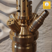 Load image into Gallery viewer, COCOYAYA King Series 2.0 Vikram Aditya Hookah Golden (Grey Base) With Bag