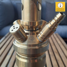 Load image into Gallery viewer, COCOYAYA King Series 2.0 Vikram Aditya Hookah Golden ( Oceanic Blue Base) With Bag