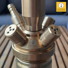 Load image into Gallery viewer, COCOYAYA King Series Brando Hookah Golden (Dark Green Base) With Bag