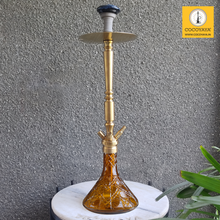 Load image into Gallery viewer, COCOYAYA King Series Rafeo Hookah Golden ( Amber Base ) With Bag