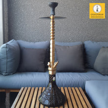 Load image into Gallery viewer, COCOYAYA King Series Tanner Hookah Golden (Dark Grey Base) With Bag