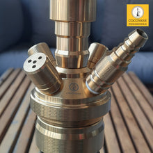 Load image into Gallery viewer, COCOYAYA King Series Zane Hookah Golden (Dark Green Base) with Bag