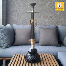 Load image into Gallery viewer, COCOYAYA Knuckler Hookah Black Golden (Black Base) With Bag Design 2