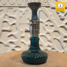 Load image into Gallery viewer, COCOYAYA Mini Ferro Series Hookah Champagne (Dark Aqua Blue Base) with Bag