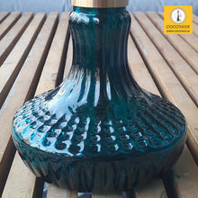 Load image into Gallery viewer, COCOYAYA Mini Ferro Series Hookah Golden (Dark Aqua Blue Base) with Bag