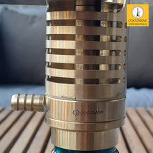 Load image into Gallery viewer, COCOYAYA Mini Ferro Series Hookah Golden (Dark Aqua Blue Base) with Bag
