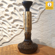 Load image into Gallery viewer, COCOYAYA Mini Ferro Series Hookah Golden (Olive Green Base) with Bag