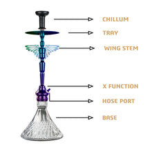Load image into Gallery viewer, COCOYAY Angel Series Falcon Shisha Hookah Rainbow (King Base)(with bag)